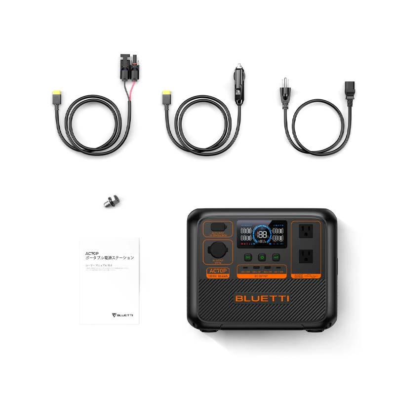 BLUETTI ݡ֥Ÿ AC70P+顼ѥͥPV350Dɺҿ侩 864Wh 1000W