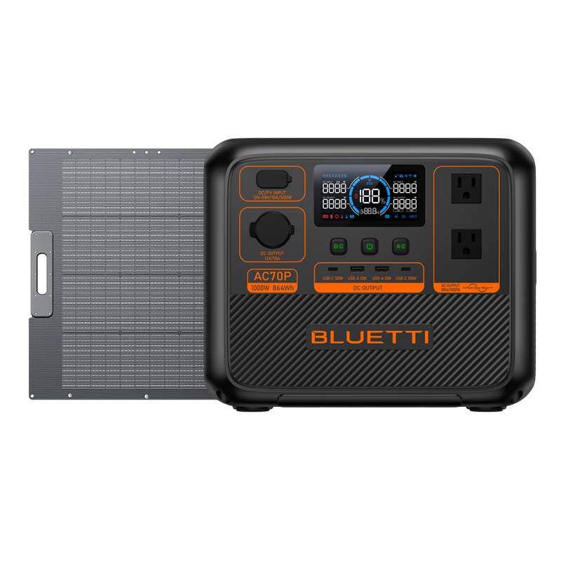 BLUETTI ݡ֥Ÿ AC70P+顼ѥͥPV350Dɺҿ侩 864Wh 1000W