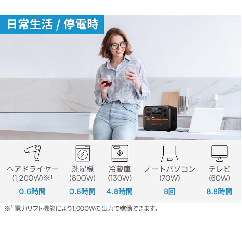 BLUETTI ݡ֥Ÿ AC70P+顼ѥͥPV350Dɺҿ侩 864Wh 1000W