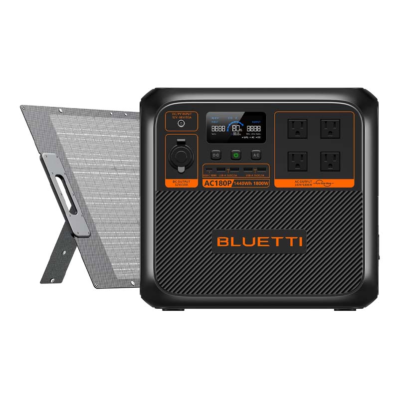 BLUETTI �����̥ݡ����֥��Ÿ� AC180P+�����顼�ѥͥ�PV200D���ɺҿ侩 1440Wh 1800W