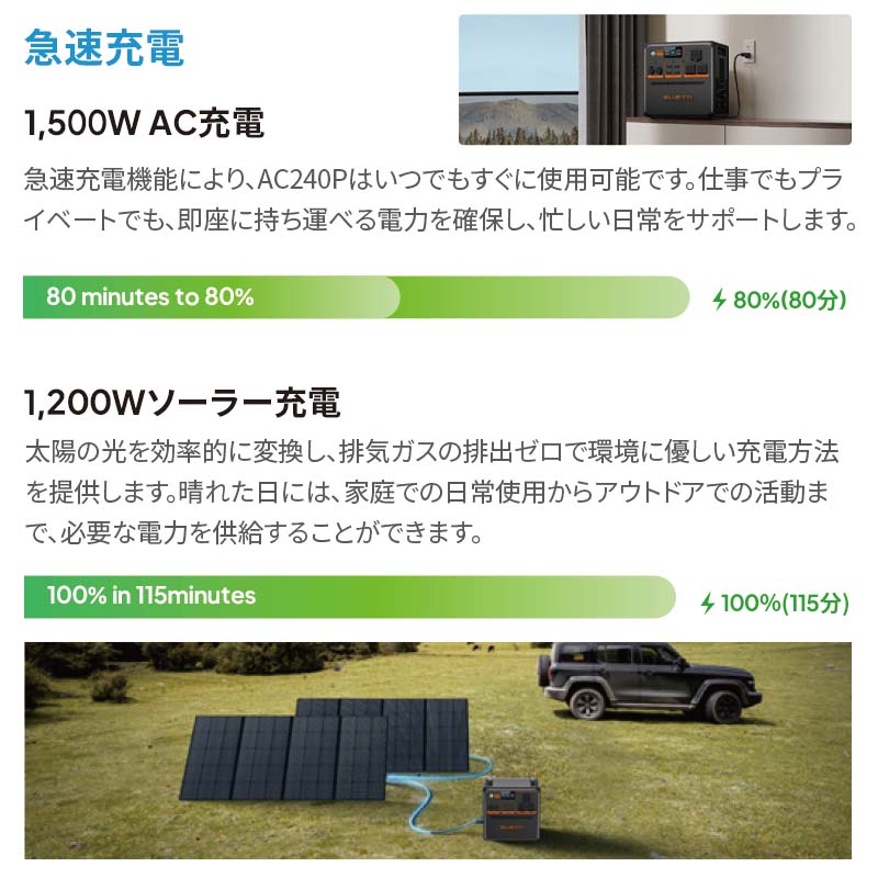 BLUETTI ̥ݡ֥Ÿ AC240PɿɿХǥ 1843Wh 2000W