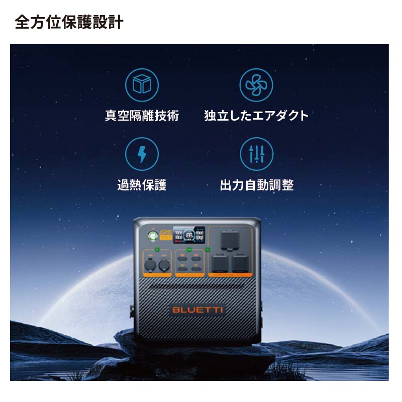 BLUETTI ̥ݡ֥Ÿ AC240P+顼ѥͥPV350DɿɿХǥ 1843Wh 2000W