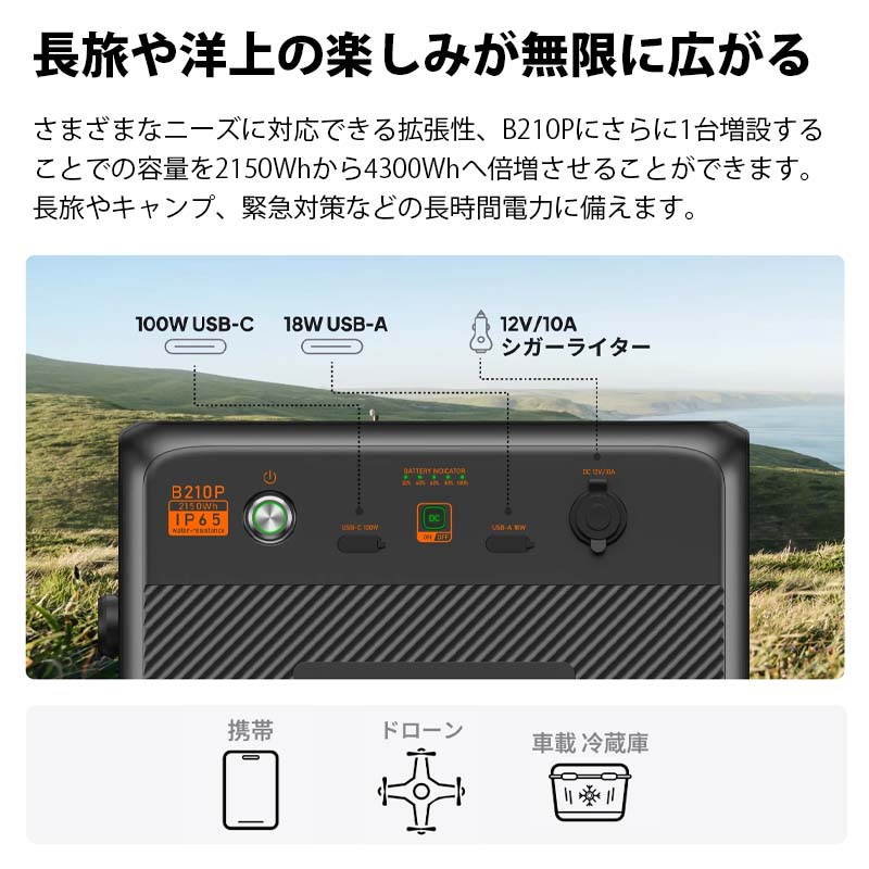 BLUETTI ĥХåƥ꡼ B210P2150Wh AC240P