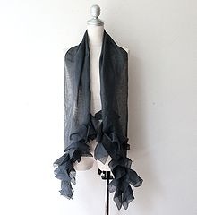 お値下げmina perhonen ミナペルホネンリネンストールブラック
