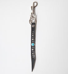 LEATHER STUDS KEY HOLDER SPECIAL - GEOMETRY - (BLACK)