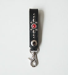 LEATHER STUDS GLOBE STRAP - GEOMETRY - (BLACK)