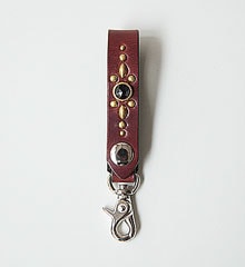 LEATHER STUDS GLOBE STRAP - GEOMETRY - (BROWN)