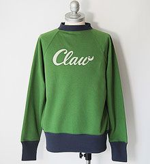 FREEWHEELERS ե꡼ۥ顼 "  " CLAW " CREW NECKED SWEAT SHIRT RAGLAN SLEEVE (YELLOW GREEN  OLD NAVY)