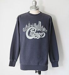 SECRET WORDS å  " CHICAGO " SECRET WEAVE SWEAT SHIRT  (EGGPLANT NAVY)