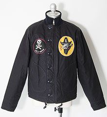 FREEWHEELERS ե꡼ۥ顼 " KNUCKLE BONES " ON " AAF 90thBG 400thBSQ " CIVILIAN DECK JACKET (DARK NAVY)