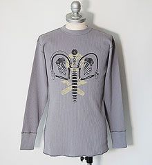 FREEWHEELERS ե꡼ۥ顼 "  KNUCKLE BONE " CREW NECKED THERMAL LONG SLEEVE SHIRT (MEDIUM GRAY)