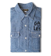 COLIMBO コリンボ DOOLITTLE BASEBALL SHIRT (INDIGO WABASH STRIPE)