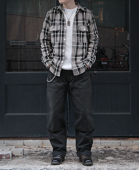 FREEWHEELERS �ե꡼�ۥ����顼�� " EDDY " WORK SHIRT (NICKEL GRAY �� DARK JET BLACK �� EGG YELLOW)