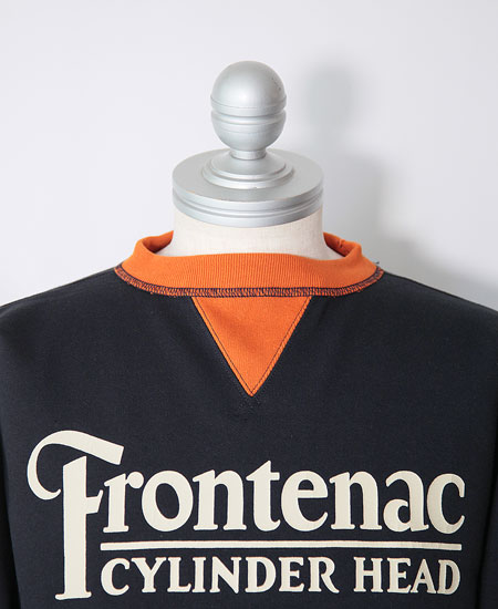 FREEWHEELERS ե꡼ۥ顼 " FRONTENAC " SET-IN SLEEVE SWEAT SHIRT (JET NAVY  BLAZE ORANGE)