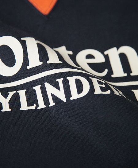 FREEWHEELERS ե꡼ۥ顼 " FRONTENAC " SET-IN SLEEVE SWEAT SHIRT (JET NAVY  BLAZE ORANGE)