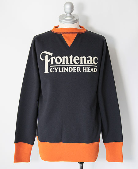 FREEWHEELERS ե꡼ۥ顼 " FRONTENAC " SET-IN SLEEVE SWEAT SHIRT (JET NAVY  BLAZE ORANGE)