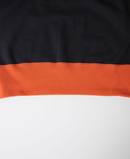 FREEWHEELERS ե꡼ۥ顼 " FRONTENAC " SET-IN SLEEVE SWEAT SHIRT (JET NAVY  BLAZE ORANGE)