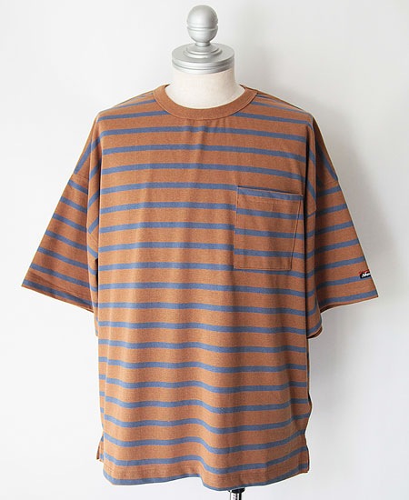 NANGA �ʥ� ECO HYBRID LOOSE FIT BORDER TEE (CAMEL �� BLUE)