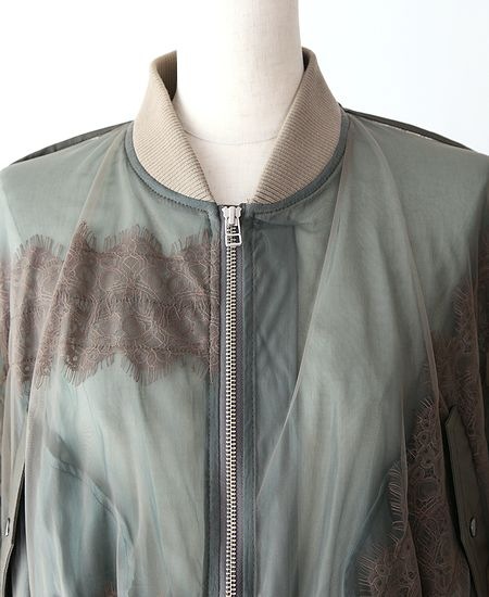 AULA AILA �����饢���顡SHEER LACE BLOUSON