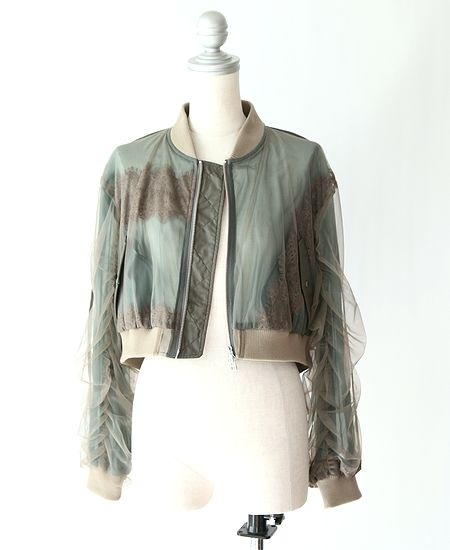 AULA AILA �����饢���顡SHEER LACE BLOUSON