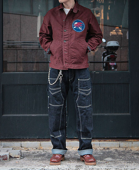 FREEWHEELERS �ե꡼�ۥ����顼�� " HOP HEADS " DECK WORKER JACKET (DARK RED BROWN)