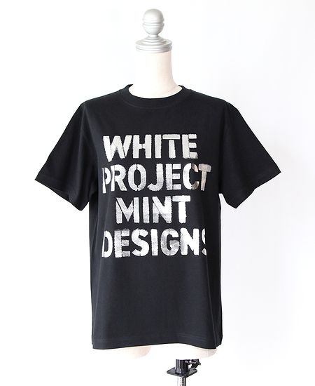 mintdesigns  ߥȥǥ󥺡WHITE PROJECT STENCIL PRINT T-SHIRT