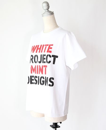 mintdesigns  ߥȥǥ󥺡WHITE PROJECT STENCIL PRINT T-SHIRT