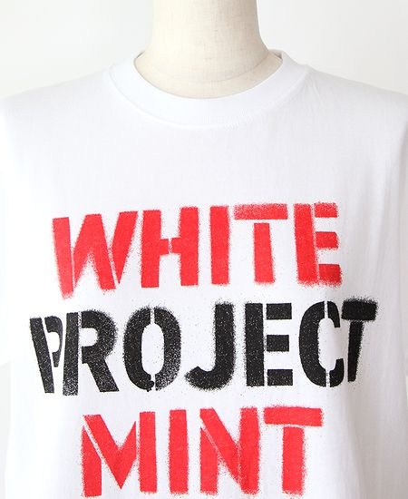 mintdesigns  ߥȥǥ󥺡WHITE PROJECT STENCIL PRINT T-SHIRT