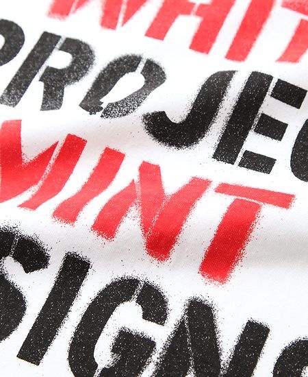 mintdesigns  ߥȥǥ󥺡WHITE PROJECT STENCIL PRINT T-SHIRT