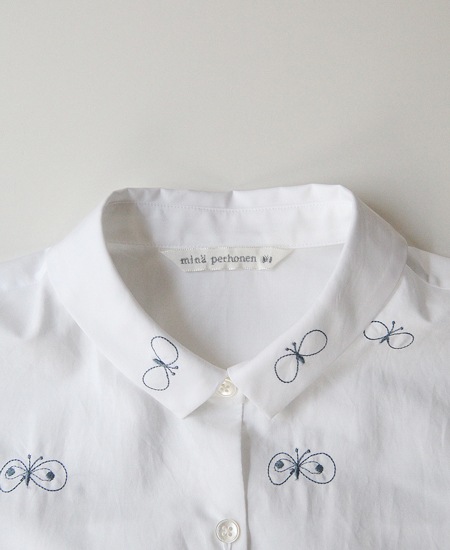 ミナペルホネン mina perhonen choucho チョウチョ シャツワンピース