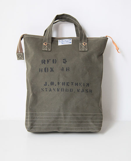 COLIMBO ������ TROOPER'S CANVAS TOTE - CUSTOM - (OLIVE)