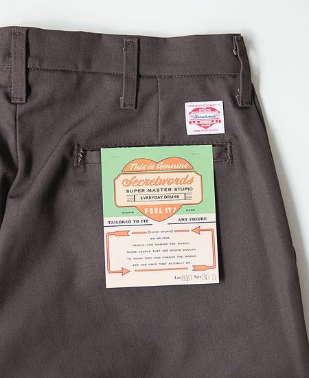 SECRET WORDS å  " Lot 810 WORK TROUSERS (BROWN)