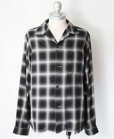COLIMBO コリンボ BALD HILL OPEN COLAR SHIRT L/S (BLACKISH)