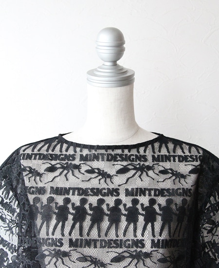 【美品】 mint designs ミントデザインズ レーストップス ミントデザインズ mintdesigns MESH OP T-SHIRT