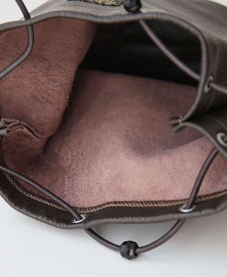 COLIMBO コリンボ レザー巾着 ブラウン COLIMBO コリンボ LEATHER POUCH レザー巾着 (KHAKI BROWN)