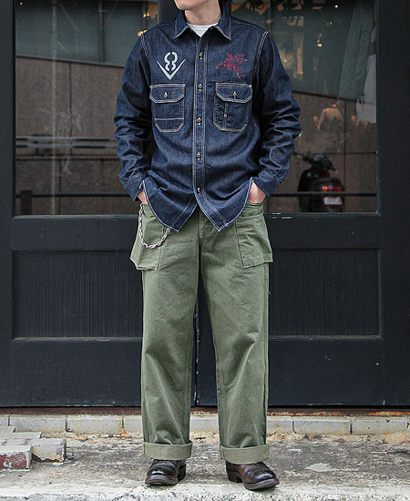 FREEWHEELERS �ե꡼�ۥ����顼�� " V8 ROADSTER " BIRNER MECHANIC SHIRT (8.5oz INDIGO DENIM)