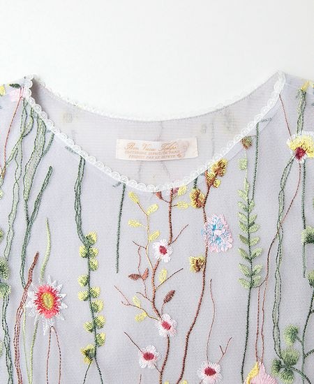 LE ZEPHYR ル・ゼフィール Bon Vieux Temps 刺繍チュールノースリーブ