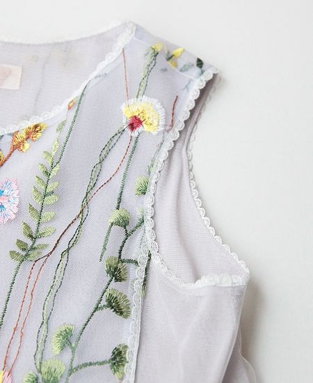 LE ZEPHYR ル・ゼフィール Bon Vieux Temps 刺繍チュールノースリーブ