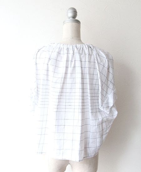 美品✨ミナペルホネン現行　ミナモ　ワイド コットンブラウス　38　チェック mina perhonen ミナペルホネン town check タウンチェック ブラウス