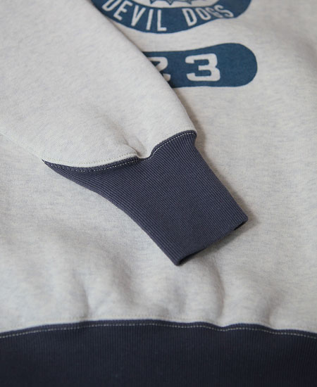 COLIMBO   KEYSTONE SWEAT SHIRT 2-TONE " USMC DEVIL DOGS " (OATMEAL  NAVY)