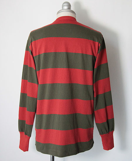 FREEWHEELERS ե꡼ۥ顼 " HORIZONTAL STRIPED " SET-IN L/S T-SHIRT (CHILI RED  DARK OLIVE)