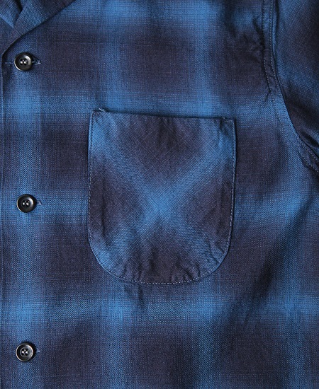 COLIMBO  MODEST OPEN COLLAR SHIRT (BLUISH)