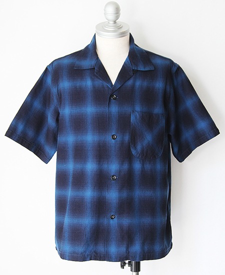 COLIMBO  MODEST OPEN COLLAR SHIRT (BLUISH)