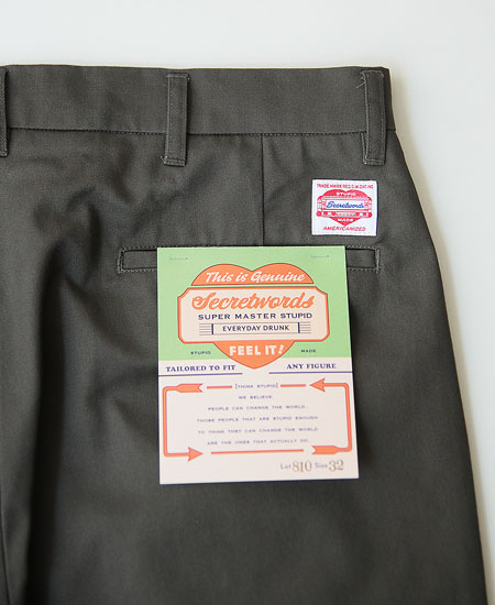 SECRET WORDS ��������å� ��� " Lot 810 WORK TROUSERS (MOSS GREEN)