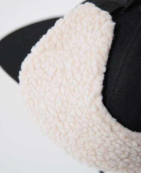 POLER �ݡ��顼 FURRY FONT CANVAS FLAP CAP (BLACK)
