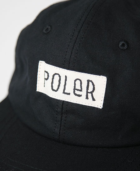 POLER �ݡ��顼 FURRY FONT CANVAS FLAP CAP (BLACK)