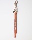 LEATHER STUDS KEY HOLDER - GEOMETRY - (TAN)