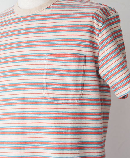 STEVENSON OVERALL CO. ���ƥ����֥󥽥� �����С������� Classic Bordered Pocket T-shirt (Beige)