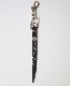 LEATHER STUDS KEY HOLDER - FLOWER - (BLACK)