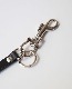 LEATHER STUDS KEY HOLDER - FLOWER - (BLACK)